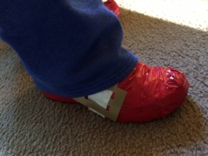 Our kick-butt Sonic shoe from last year's costume